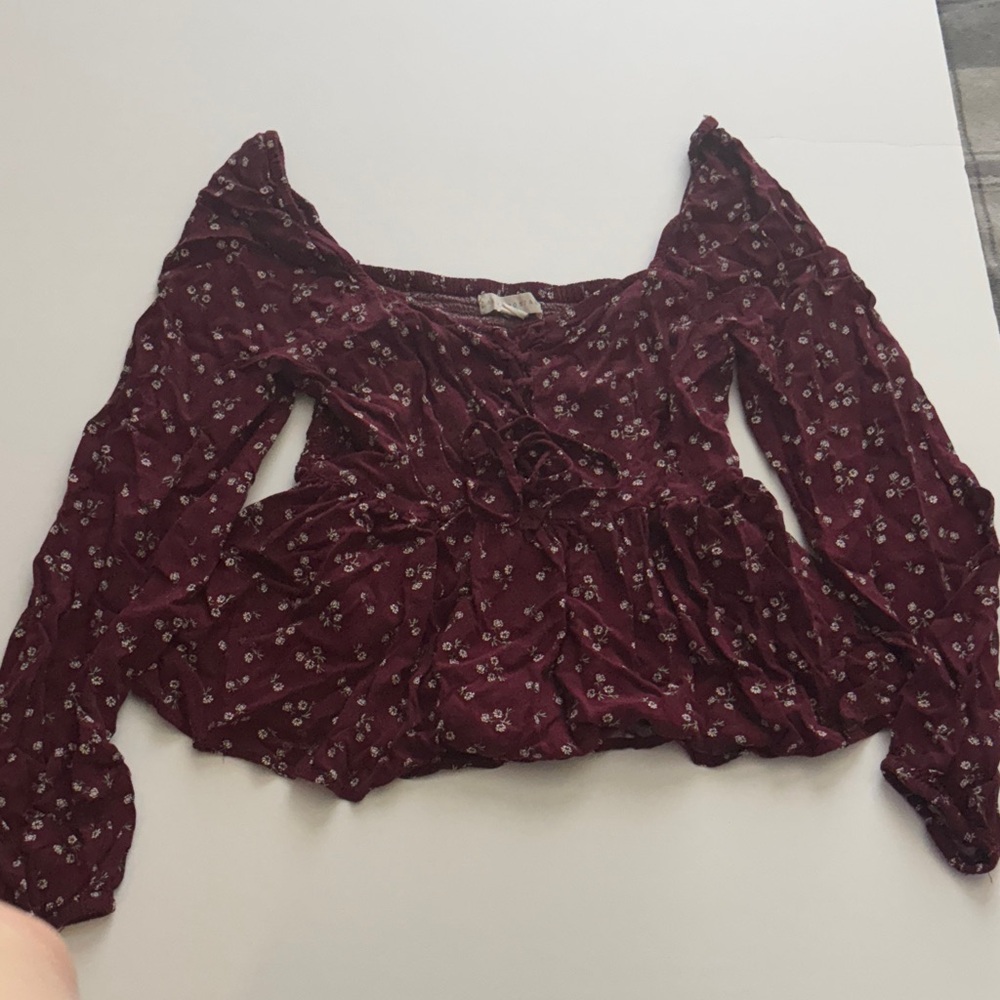 Floral Burgundy Women's Top